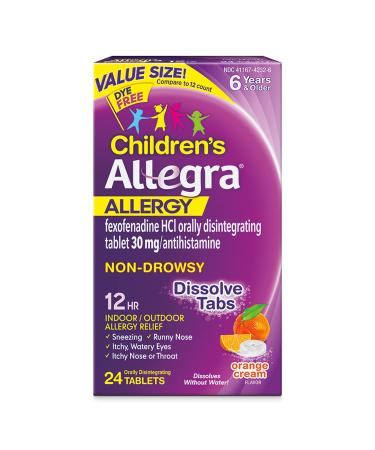 Allegra Children's Non-Drowsy Antihistamine Meltable Tablets for 12-Hour Allergy Relief, 30 mg 24-Count 24 Count (Pack of 1)