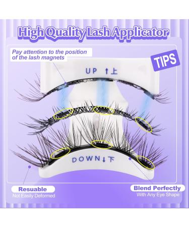 ALICE Magnetic Eyelashes Kit Natural Cat Eye False Eyelashes with Magnets and Magnetic Lash Applicator Reusable Faux Mink Magnetic Lashes Kit Easy to Use No Glue Needed D27 - Buy Online on GoSupps.com