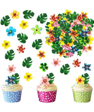 Catelves 80 pieces of eating paper Tortendeko Tortendendeko edible edible tortendendeko tortendendeko flowers edible edible flowers for cake edible flowers tortendeko for Hawaii jungle tortendeko wedding