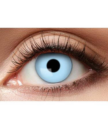 Balinco contact lenses colored without strength motif lenses eye lenses costume accessories for cosplay Halloween carnival carnival dia los muertos party festival rave (Solid Sky Blue)