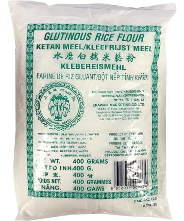 Erawan Glutinous Rice Flour 400g - Pack of 2 with World Food Shop Scoop - Premium Quality Multipurpose Cooking Essential - Buy Online on GoSupps.com