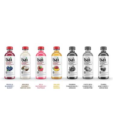 Bai Antioxidant Infusion Flavoured Water Beverage Tropical Escape Variety Pack 530 mL Bottles 12 Count 3 Each of Mango Watermelon Coconut and Blueberry 12-Tropical Escape Variety Pack - Buy Online on GoSupps.com