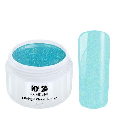 Prime Line - Uv Led Gel Glitter Aqua Glitzer Blau Studio Qualit t - Made in Germany - 5ml