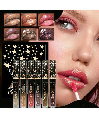  Qfdiwr Lip Gloss | 6 Shades Long-Lasting Lip Gloss 2.5ml | Luminous Finish Makeup Set for Travel Evening Events Women's Birthdays Weddings and Parties - Buy Online on GoSupps.com