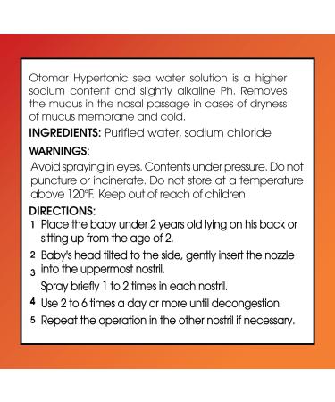 otomar Kids Cold & Flu Saline Nasal Spray 4.2 oz Pack of 2 - Fast Relief for Blocked and Runny Nose - Drug-Free Solution for Ages 0+ - Ultra Fine Mist Formula - Buy Online on GoSupps.com