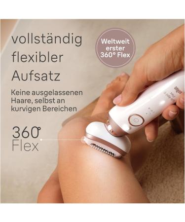 Braun Silk- pil 9 Flex Epilator for Women - Long-lasting Hair Removal Mini Razor & Peeling Attachments | 9-306 3D White/Pink Titan - Buy Online on GoSupps.com