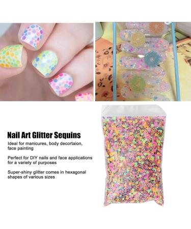 Nail Art Flakes Chunky Sequins Glitter Circle Mixed Color Cosmetic Festival Chunky Glitters Party Decoration for Nail Salon for Wedding Festival for Household - Buy Online on GoSupps.com