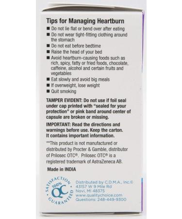 Quality Choice Omeprazole 20mg - Delayed Release Acid Reducer for Heartburn Relief | 42 Tabs - International Shipping Available - Buy Online on GoSupps.com