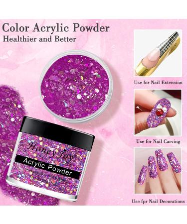 28g Pink Glitter Acrylic Nail Powder for French Manicure - HJ-NAP017-No.43 - Buy Online on GoSupps.com