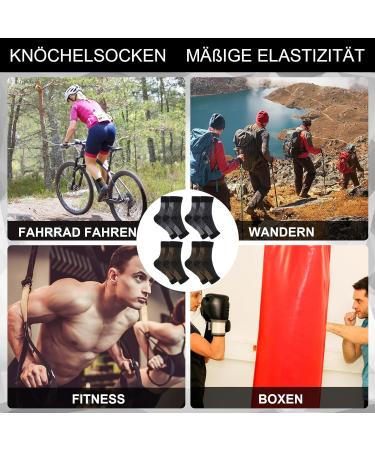 OpoPark Orthopedic Compression Socks for Men & Women - 4 Pairs L-XL Ankle Support for Arthritis & Plantar Fasciitis - Buy Online on GoSupps.com