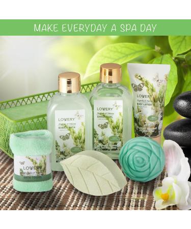 Home Spa Gift Basket - Magnolia & Tuberose Scent 7-Piece Bath & Body Set for Women & Men | Shower Gel Bubble Bath Bath Bomb & More - Perfect Gift - Buy Online on GoSupps.com