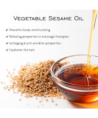 100% Pure Organic Sesame Oil - Cold Pressed Ayurvedic Massage Oil for Skin & Hair Care - 1000 ml (1L) Certified Natural - Buy Online on GoSupps.com