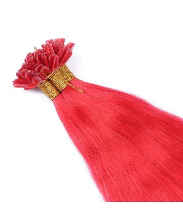 High-Quality Red Keratin Bonding U-Tip Hair Extensions - 60cm 25 Strands 100% Real Human Hair by Novon - Buy Online on GoSupps.com