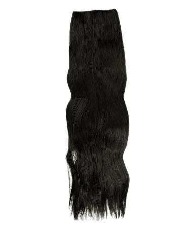 WIG me up-hair part half wig clip-in extension 4 clips smooth hair extension extremely long approx. 80 cm long & 18 cm wide black JL-3019XL-2
