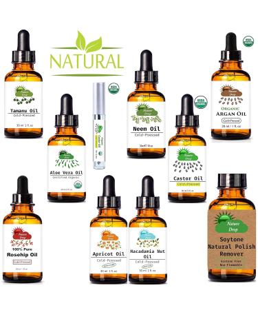 Nature Drops Organic Castor Oil - 100% Pure Cold Pressed USDA Certified for Hair Eyelashes & Skin | Triple Filtered & Hexane Free - Buy Online on GoSupps.com
