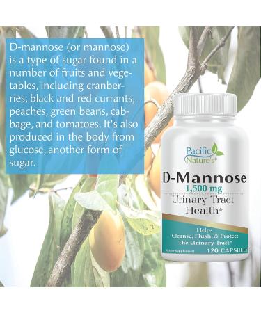 D-Mannose 1500mg - Urinary Tract Support - 120 Capsules - Non-GMO Gluten Free Dairy Free Sugar Free - Buy Online on GoSupps.com