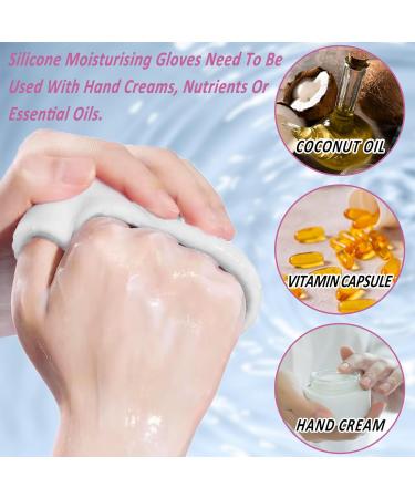 Silicone Moisturizing Gloves Reusable Hand Care Gloves Spa Gel Hydrating Gloves for Women Men Repairing Dry Cracked Softening Rough Skins Calluses (1Pair-White) - Buy Online on GoSupps.com