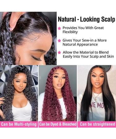 Deep Wave Human Hair Lace Front Wig 22 Inch - 180% Density HD Transparent Lace Front Wig for Black Women - Pre Plucked with Baby Hair - Natural Black - Buy Online on GoSupps.com