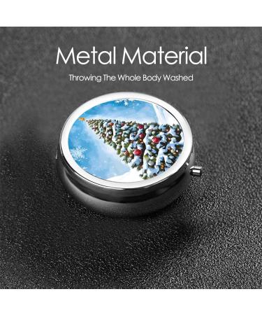 Christmas Trees Pill Box | 3 Compartment Portable Travel Medicine Organizer | Mini Decorative Pocket Purse for Vitamins & Tablets - Buy Online on GoSupps.com