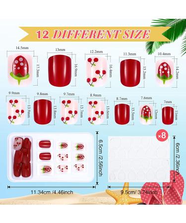192 Pieces Colorful Short Press on Fake Nails Set with Glue Stickers - Cute Style - Buy Online on GoSupps.com