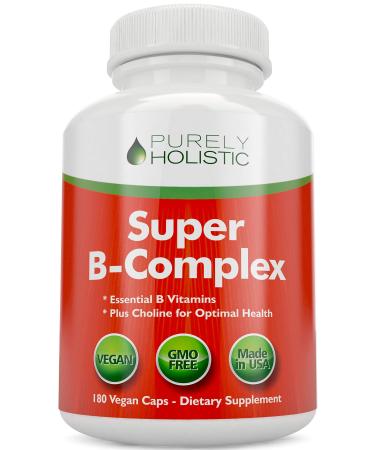 Vitamin B Complex - 8 Super B Complex Vitamins with Choline & Inositol  Vitamins B1  B2  B3  B5  B6  B8  B9 & B12 - B100 Complex - 180 Vegan Capsules - 6 Month Supply - Made in The USA - Buy Online on GoSupps.com