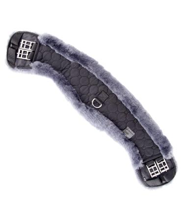 Merauno lamb wool moon belt saddle belt short belt dressage belt from quality merino lamb wool special anatomically concave shape for better slip resistance.Color: nature black brown anthracite 60cm anthrocite black