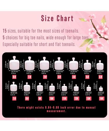 NOVO OVO Nude Pink French Tip Toenail Extensions - 360Pcs Soft Gel Full Cover False Nails - DIY Nail Kit with Pre-Applied Tip Primer - Square/Round Shape - 15 Sizes Included - Buy Online on GoSupps.com