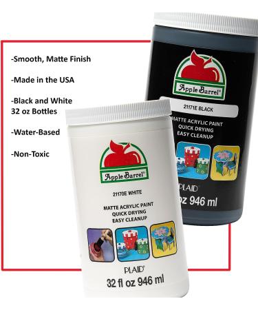 Apple Barrel White Acrylic Paint 32 Fl Oz - 1 Quart - Pack of 1 | White Paint for Art and Craft Projects - Buy Online on GoSupps.com