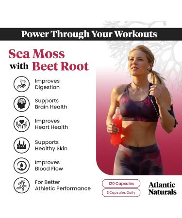 Atlantic Naturals Sea Moss Superfood Bundle - Sea Moss with Beet Root & Spirulina Capsules - Defense Support Blood Flow Joint Health & Iron - 240 Capsules (2 x 120 ct) - Buy Online on GoSupps.com
