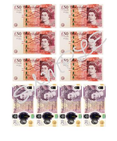 Pound Sterling English Money Edible Icing Sheet A4 Cake Toppers