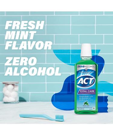 ACT Total Care Zero Alcohol Fluoride Mouthwash 18 fl. oz - Fresh Mint | Kills Bad Breath Germs | Anticavity Protection - Buy Online on GoSupps.com