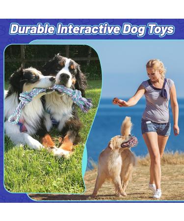 GaiusiKaisa XL Dog Chew Rope Toys for Aggressive Chewers 5 Pcs Indestructible Dog Toys for Large and Medium Dogs Cotton Dog Rope Toys Tough Dog Bones for Aggressive Chewers Large Breed XL-5pcs - Buy Online on GoSupps.com