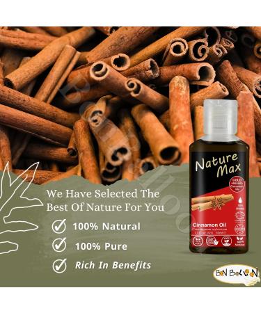 Nature Max Cinnamon Oil Pure & Natural Cold Pressed Concentrated Crude Perfect Fresh For Food Cooking & Body & Hair Non Gmo No Additives Kosher Halal (1 Pack 1.69 oz / 50 ml)  - Buy Online on GoSupps.com