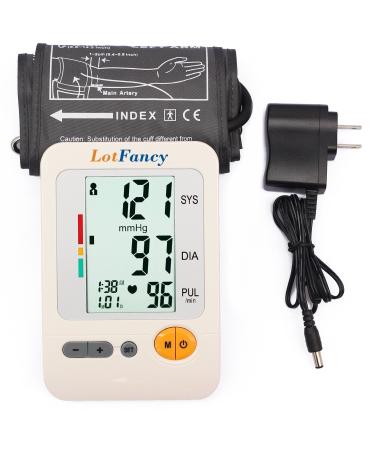 LotFancy Blood Pressure Monitor Upper Arm Large Cuff 11.8-16.5 Accurate Digital BP Gauge Machine Dual Power Home Heartbeat Meter 4 User 120 Readings Memory Large LCD Display