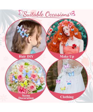 Buy 20 Pieces Butterfly Hair Clips - Glittery 3D Snap Hair Accessories for Girls Women & Children | Diamond Design - Buy Online on GoSupps.com