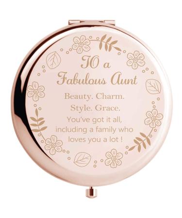 onederful Aunt Gifts from Nephew and Niece Aunt Birthday Gift Ideas  Rose Gold Compact Makeup Mirror Gift for Aunt  Thanksgiving Day  Christmas Mother s Day Present for Aunt(Fabulous Aunt)