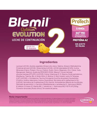 Ordesa Laboratories SL Blemil 2 Optimum Evolution 800g Followup milk powder for babies from 6 months 800 g Paquete de 1 - Buy Online on GoSupps.com