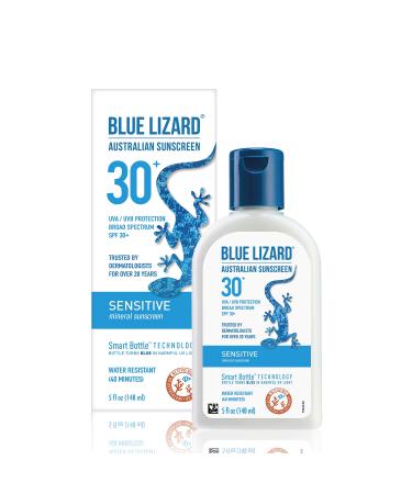 BLUE LIZARD Australian Sunscreen, Sensitive SPF 30+, 5-Ounce 5 Fl Oz (Pack of 1)