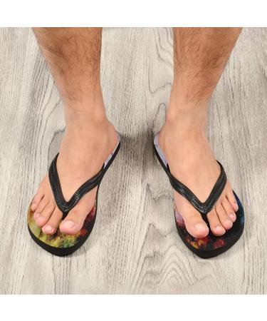 Mnsruu Magical Space Wolf Starry Flip Flops & Slippers for Men & Women | Stylish Travel & Home Sandals - Buy Online on GoSupps.com