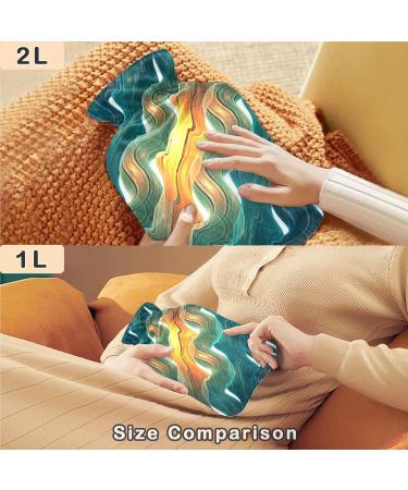 NAANLE Marble Galaxy Wave Hot Water Bottle with Cover | 1L Heat Bottle for Back Pain Relief & Cold Therapy - Hand & Foot Warmer - Buy Online on GoSupps.com