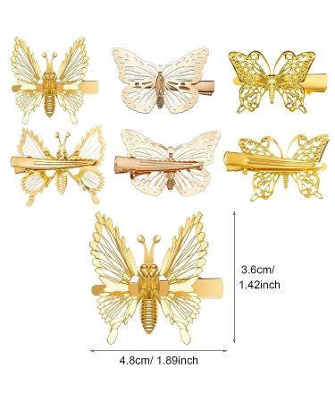 24-Piece Gold Metal Butterfly Hair Clips for Girls and Women - Stylish Hair Accessories - Buy Online on GoSupps.com