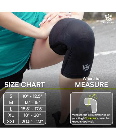 Vital Salveo Compression Knee Support Sleeve - Best Recovery Brace for Men & Women | Germanium Knee Support for Running Basketball Gym & Sports (X-Large - Buy Online on GoSupps.com