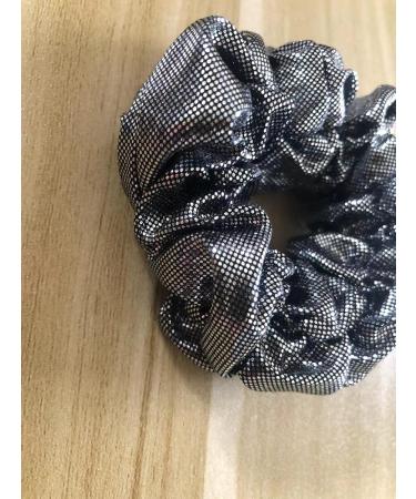6 Pack Glitter Metallic Hair Scrunchies for Girls - Grey Elastic Hair Bands for School Performance and Parties - Buy Online on GoSupps.com
