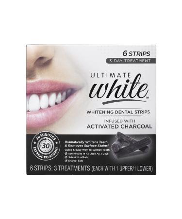 Ultimate White Teeth Whitening Strip Set with Activated Charcoal  Teeth Whitening Kit  Oral Care  Beauty & Personal Care  Self Care Kit  Teeth Stain Remover  Teeth Whitener  6 Pieces