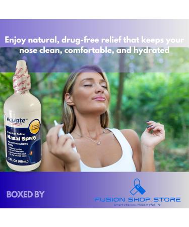Nasal Spray Premium Saline Liquid Mist for Nasal Congestion Gentle & Non-Medicated Daily Use for All Seasons 3 fl oz (Pack of 1) Boxed by Fusion Shop Store - Buy Online on GoSupps.com
