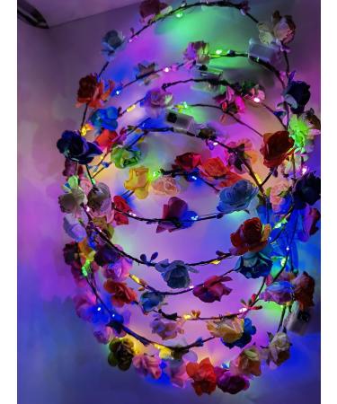 Pengcheng Flower Crown Set - 7 Piece Floral Headdress & Hair Accessories for Women & Girls | Perfect for Birthdays Weddings Festivals & Parties - Buy Online on GoSupps.com