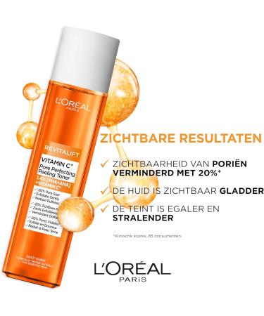 L'Or al Paris LOr al Paris Revitalift Vitamin C* Pore Perfecting Toner Gently Exfoliating Reduces Dullness Suitable for sensitive skin 180ml - Buy Online on GoSupps.com