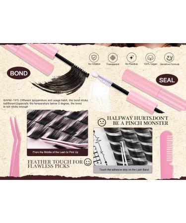 DIY Self Adhesive Eyelashes - 120 Pcs Lash Clusters & 3D Angel Wing Lashes Kit - Easy Apply Reusable D Curl 12-18mm | International Shipping - Buy Online on GoSupps.com