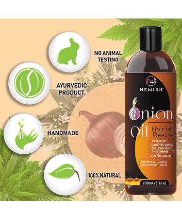 Red Onion Oil for Hair Regrowth | Nourishing Treatment for Men & Women | Control Dandruff & Hair Fall | 99.9% Success Ratio | 200ml - 3.38 Fl Oz - Buy Online on GoSupps.com
