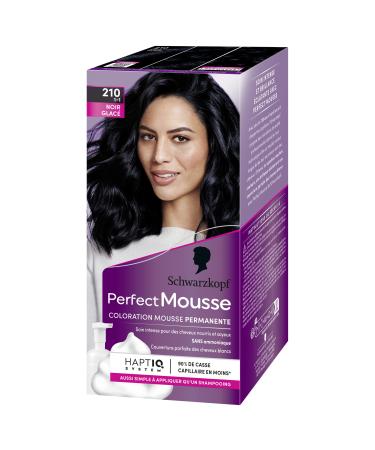 Schwarzkopf - Perfect Mousse - Black Hair Colour - Permanent Hair Colour - Ammonia-Free Foam - Easy Application - Perfect Coverage - 98% Natural Ingredients - Black 210